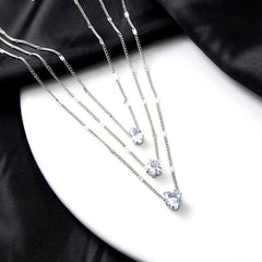 Crystal Drop Star Heart Layered Necklace