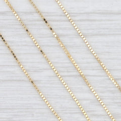 14k Dainty Thin Yellow Gold Box Chain Necklace .8MM Pure 14 Karat Gold Necklace, 16''-30’' Men Women Unisex Teens 14k Box Chain Necklace