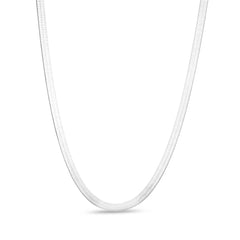 Giovani Gold NYC Italian Unisex 14K White Gold Plated Herringbone Flat Necklace – 20"