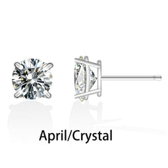 Giovani GOLD NYC 925 Sterling Silver 2.00CTTW Crystal Oval- and Round-Cut Stud Earrings (2-Pair)