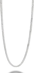 925 Sterling Silver 2.5mm Italian Solid Curb Cuban Link Chain Necklace For Men & Women - Made in Italy