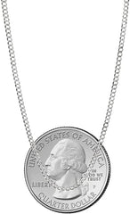 Italian Solid 925 Sterling Silver 1.8mm Flat Cuban Chain Necklace Made in Italy