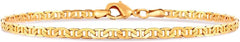 Giovani GOLD NYC Gold Anklet for Women Flat Mariner Anklet 18K Gold Flat Marina Link Anklet for Women - Made In Brazil