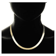 Giovani GOLD NYC 14k Yellow Gold 5mm Flat Herringbone Chain Necklace for Men or Women, 20" - 24"