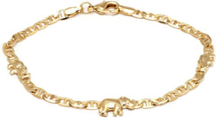 Giovani GOLD NYC 18K Gold Plated Flat Marina Elephant Anklet For Women- Made In Brazil