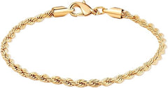 Giovani 18K Gold Rope Chain Bracelet - Made In Brazil