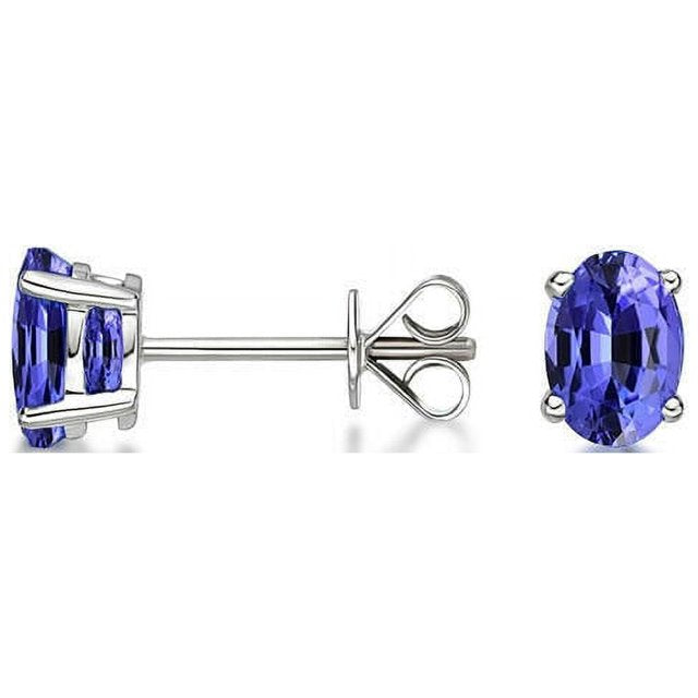 Giovani GOLD NYC 925 Sterling Silver 2.00ct Genuine Tanzanite Oval Stud Earrings – Unisex