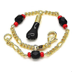 Giovani GOLD NYC Unisex 18K Gold Filled Azabache Black Hand Figa Kabbalah Baby Kid Women Men 6  Inches