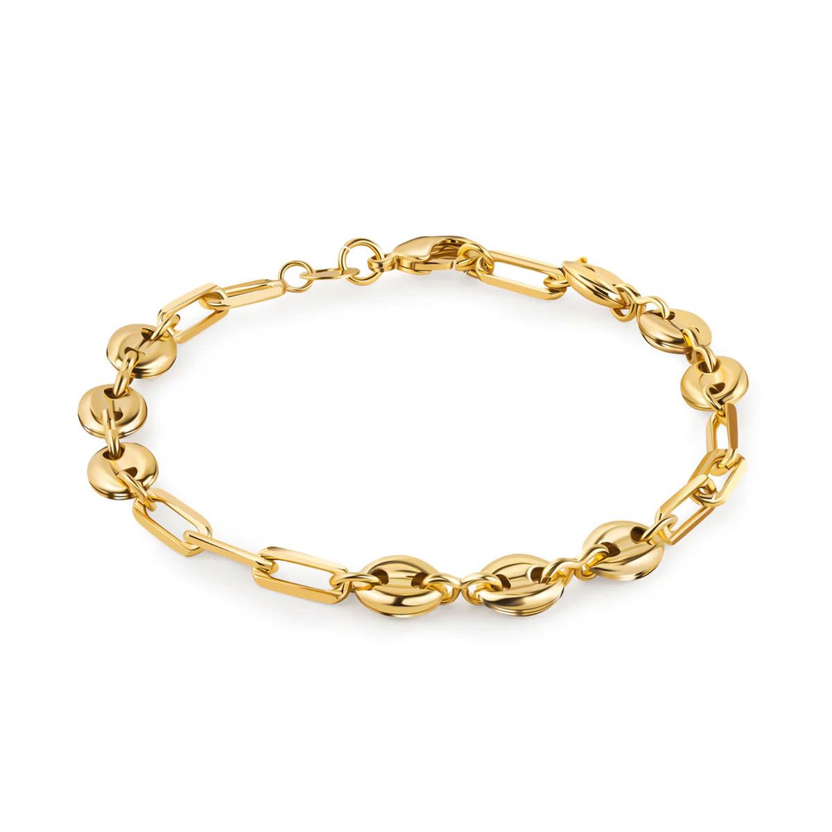 Giovani GOLD NYC 18K Gold Plated Mariner and Paperclip Link Anklet
