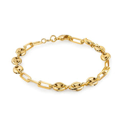 Giovani GOLD NYC 18K Gold Plated Mariner and Paperclip Link Anklet