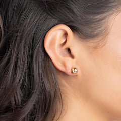 14k Gold Ball Stud Earrings Set, Sizes 3-14MM,  High Polish Finish Ball Suds