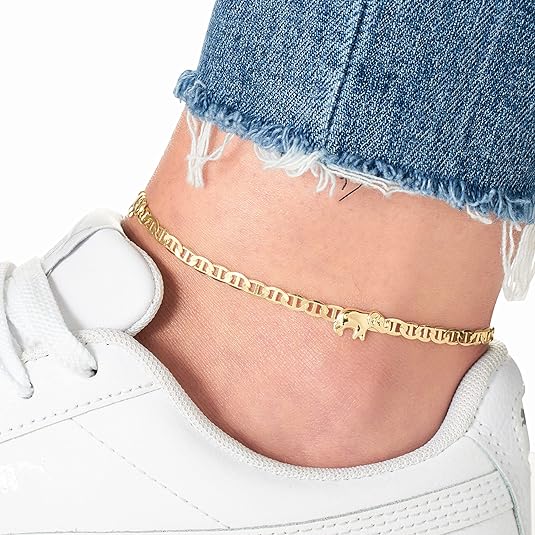 Giovani GOLD NYC 18K Gold Plated Flat Marina Elephant Anklet For Women- Made In Brazil