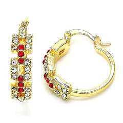 Giovani GOLD NYC 14K Gold Plated Garnet Unique Shape Earrings