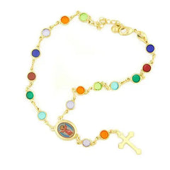 Giovani GOLD NYC 14K Gold Plated Multi-Color Niño Jesus Bracelet – Religious Charm Jewelry