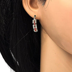 Giovani GOLD NYC 14K Gold Plated Garnet Unique Shape Earrings