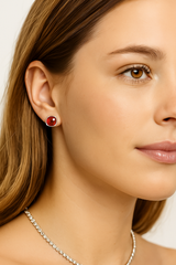 Cute 925 Sterling Silver Ascher-Cut CZ Studs Earrings