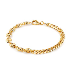 Giovani GOLD NYC Cute 18K Gold Mariner & Cuban Link Anklet