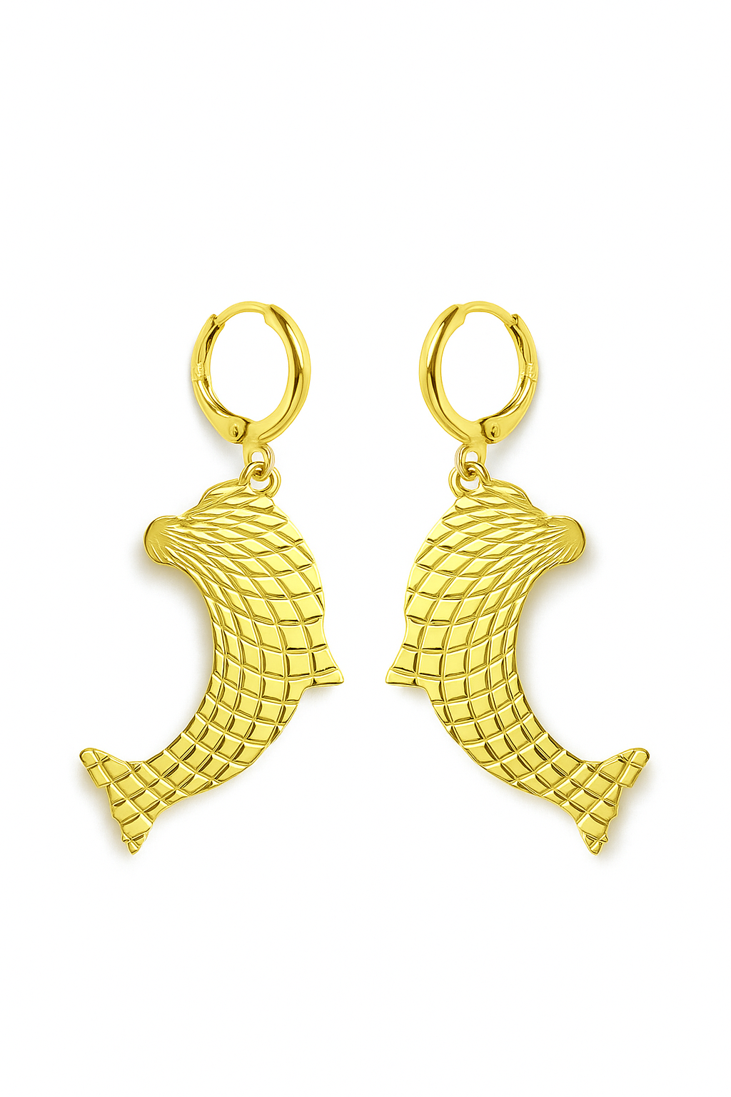 Giovani Golden Dolphin Hoop Earrings – Ocean-Inspired Statement Jewelry