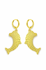 Giovani Golden Dolphin Hoop Earrings – Ocean-Inspired Statement Jewelry