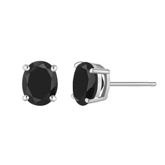 Giovani GOLD NYC .925 Sterling Silver Genuine Black Stud Earrings