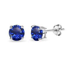 Giovani GOLD NYC 6mm Round-Cut Lab-Created Blue Sapphire Stud Earrings in Sterling Silver