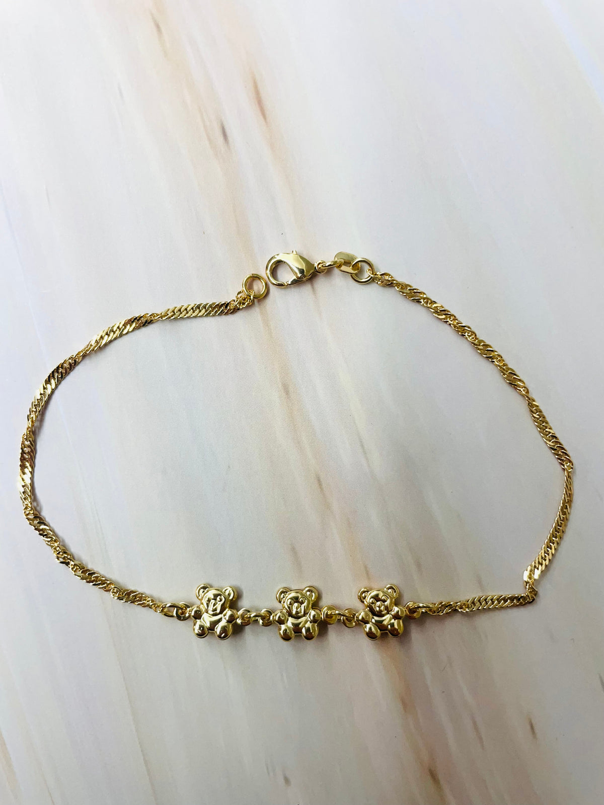 Giovani GOLD NYC 18K Gold Cute Teddy Bear Singapore link anklet