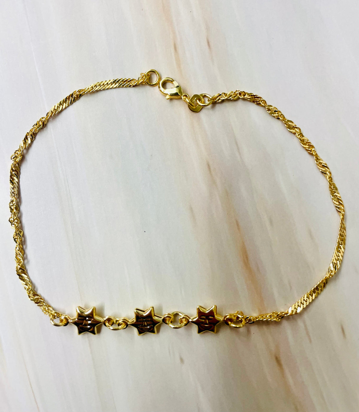 Giovani GOLD NYC 18K Gold Star Singapore link anklet