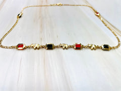 Giovani GOLD NYC 18K Gold Cute Elephant Azabache Figaro Chain Necklace