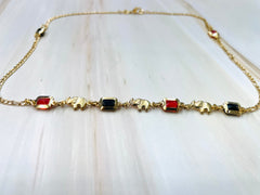 Giovani GOLD NYC 18K Gold Cute Elephant Azabache Figaro Chain Necklace