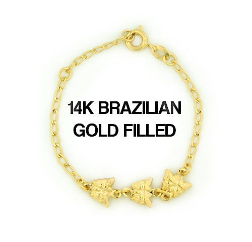 14k Brazilian Gold Filled Figaro Butterfly Bracelet 5''
