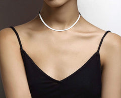 Solid Sterling Silver Herringbone Necklace - 3Lengths