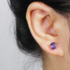 Giovani GOLD NYC Crystal Amethyst Earrings
