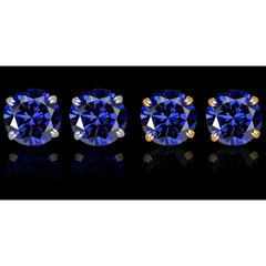 Giovani GOLD NYC Round Yellow and White Gold Tanzanite Stud Earrings (2-Pair)