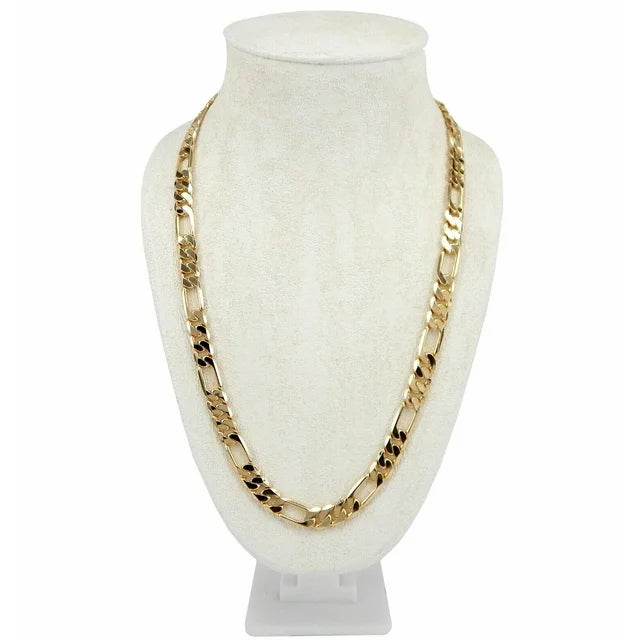 Giovani GOLD NYC  4mm Figaro Chain Necklace 24k Gold for Men Women & Teens 24''