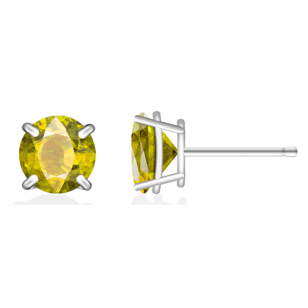 Giovani GOLD NYC Stunning Yellow Sapphire Stud Earrings