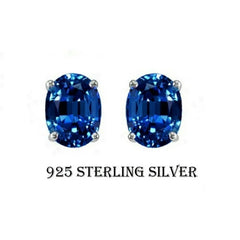 Giovani GOLD NYC STERLING SILVER 2.00CT GENUINE TANZANITE OVAL STUD EARRINGS WOMEN AND MEN