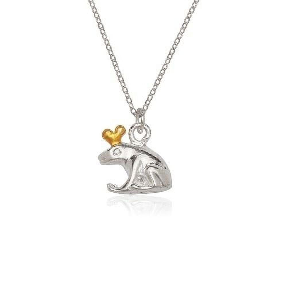 Giovani GOLD NYC Silver Plated Frog Charm Necklace – Cute and Quirky Animal Pendant on Chain – Fun Gift for Nature & Frog Lovers