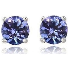 Giovani GOLD NYC Genuine Tanzanite Stud Earrings