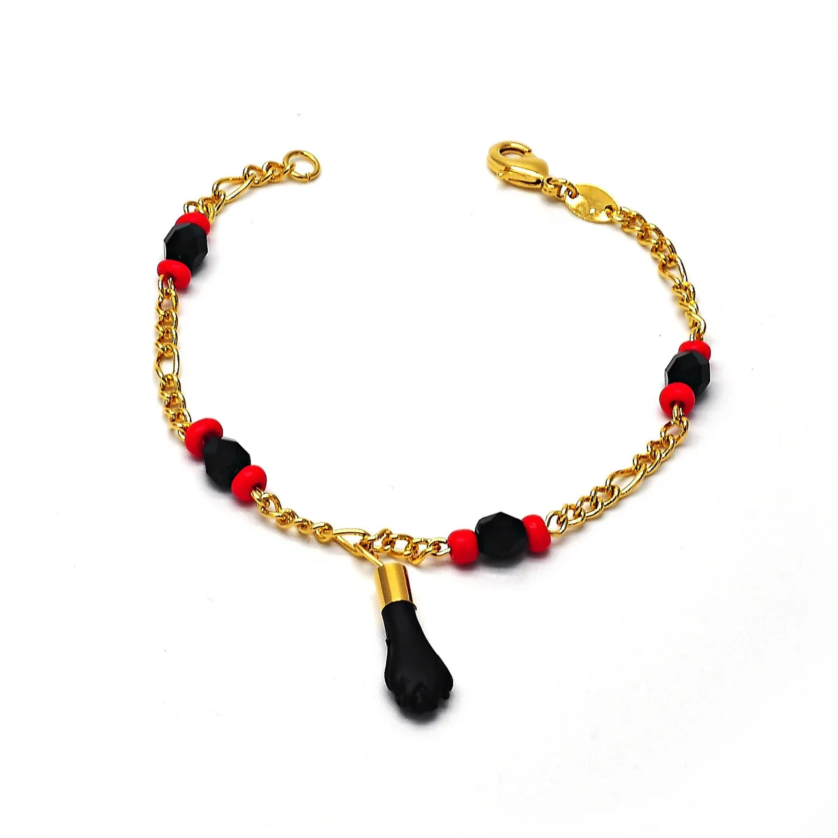 Giovani GOLD NYC Unisex 18K Gold Filled Evil Eye & Azabache Figa Protection Bracelet – Good Luck Charm for, Kid, Women & Men 7''