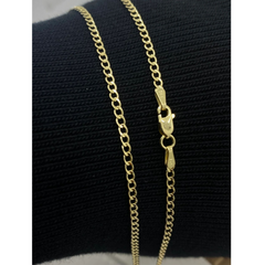 14K Solid Yellow Gold 3mm Cuban Chain Necklace