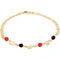 Giovani GOLD NYC 18K Gold Elephant Anklet with Red & Black Crystals
