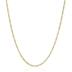 18K Gold Plated 2mm Figaro Chain Necklace