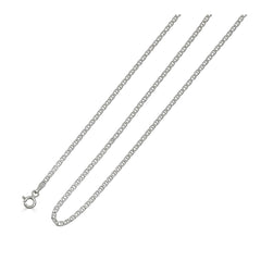 Vesa Jewels .925 Solid Sterling Silver Italian Mariner Link 2MM Chain Necklace, 16''-30’' Men Women Unisex Teens Mariner Link Chain Necklace