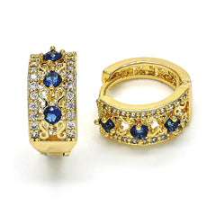 Giovani GOLD NYC Lab-Created Sapphire Hoop Earrings – Elegant Gold-Plated Hoops