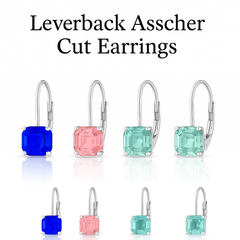 Giovani GOLD NYC Leverback Asscher Cut Gemstone Earrings