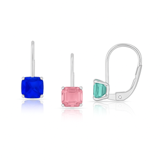 Giovani GOLD NYC Leverback Asscher Cut Gemstone Earrings