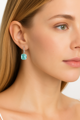 Giovani GOLD NYC Leverback Asscher Cut Gemstone Earrings