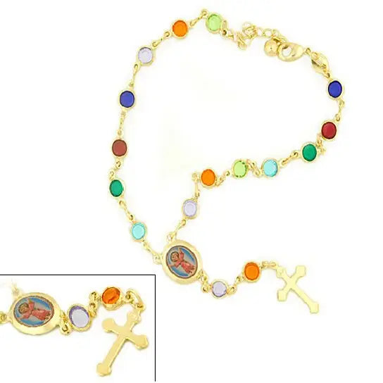 Giovani GOLD NYC 14K Gold Plated Multi-Color Niño Jesus Bracelet – Religious Charm Jewelry