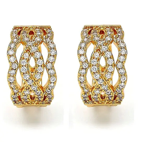 Giovani GOLD NYC 18K Gold Plated Diamond Accent Earrings – Elegant & Timeless Sparkle