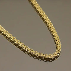 Gold Filled Bismarck Flat Chain Necklace – 20" High Polish Finish